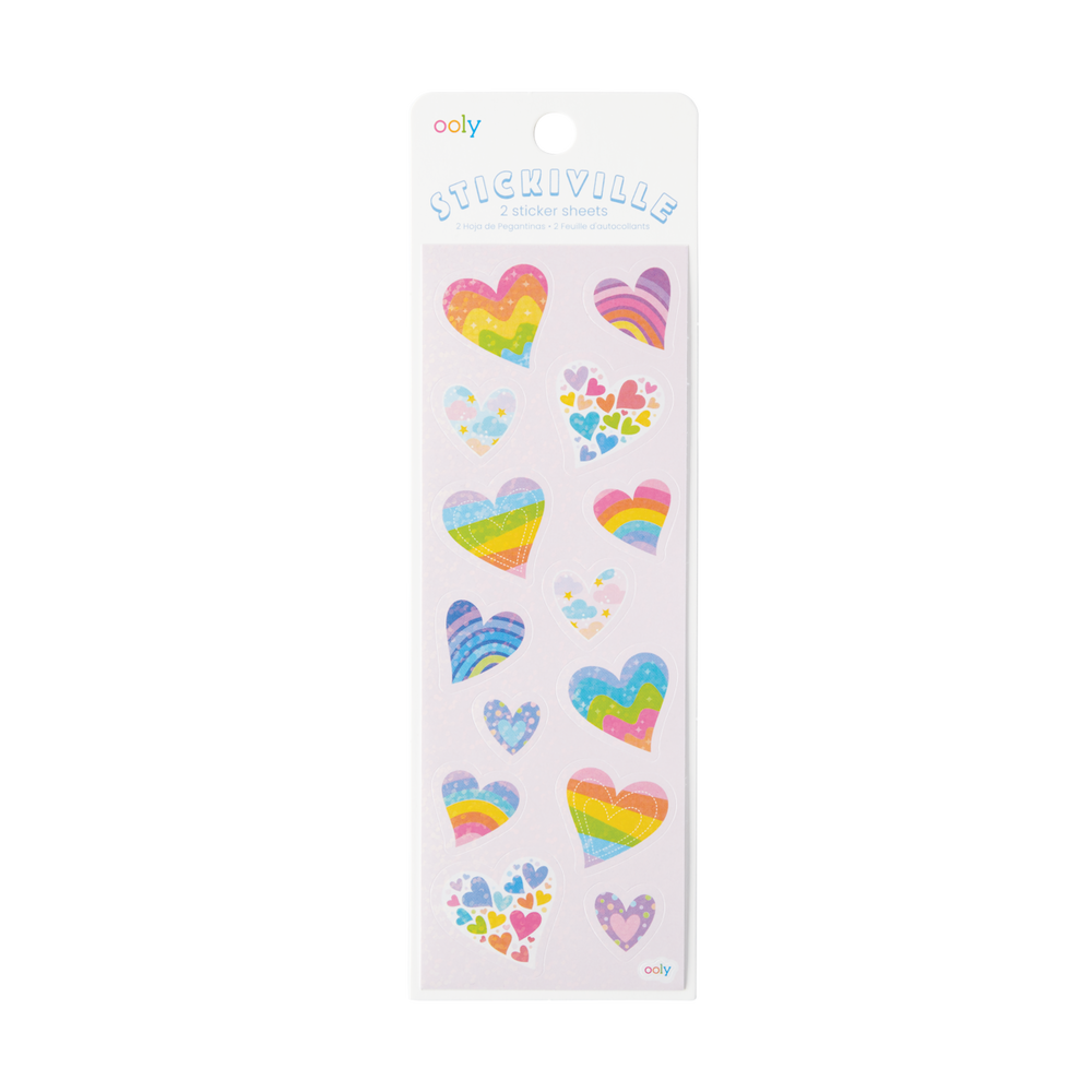 Stickiville Stickers: Rainbow Hearts - Skinny (2 Sheets)