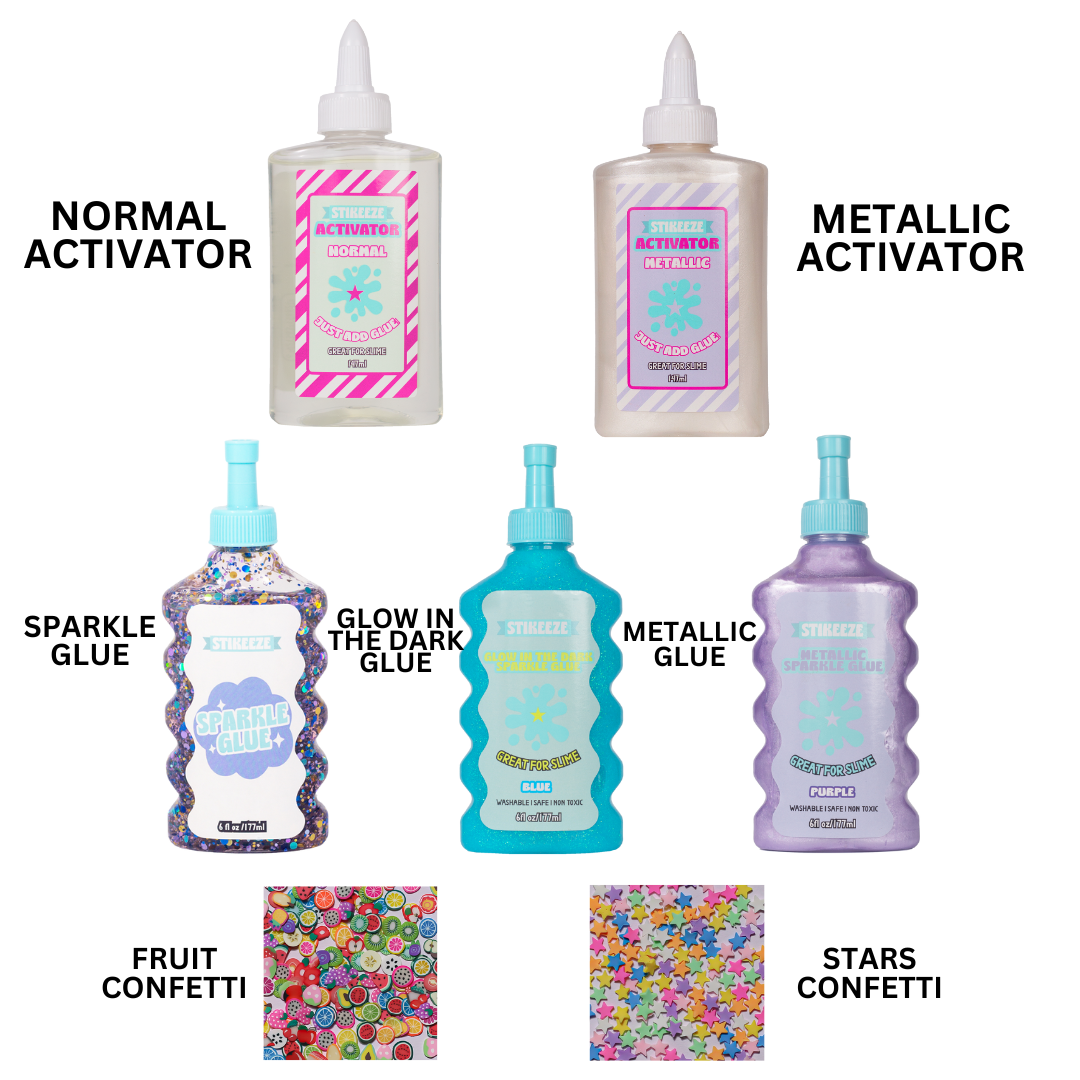 The Ultimate Slime Bundle | Glow Metallic Sparkle | Set of 7