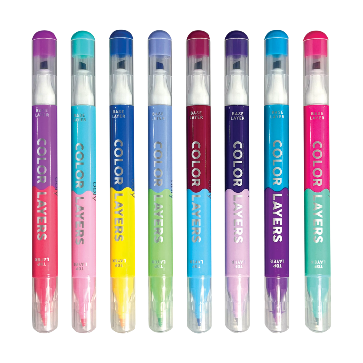 COLOR LAYERS DOUBLE ENDED LAYERING MARKERS SET OF 8