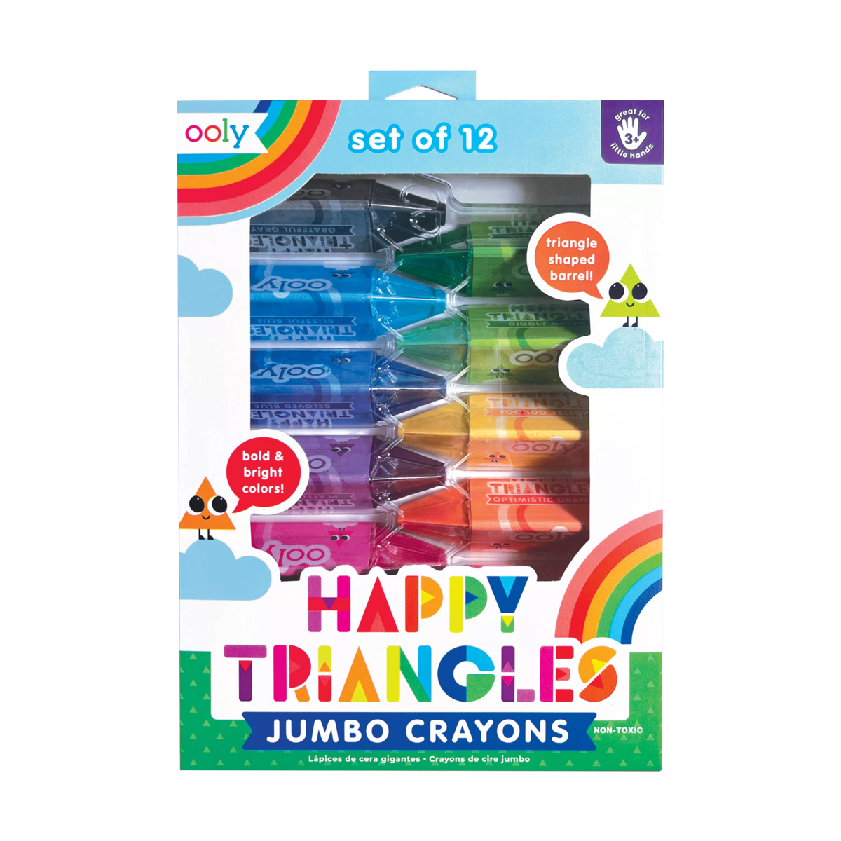Happy Triangles Jumbo Crayons - Set of 12