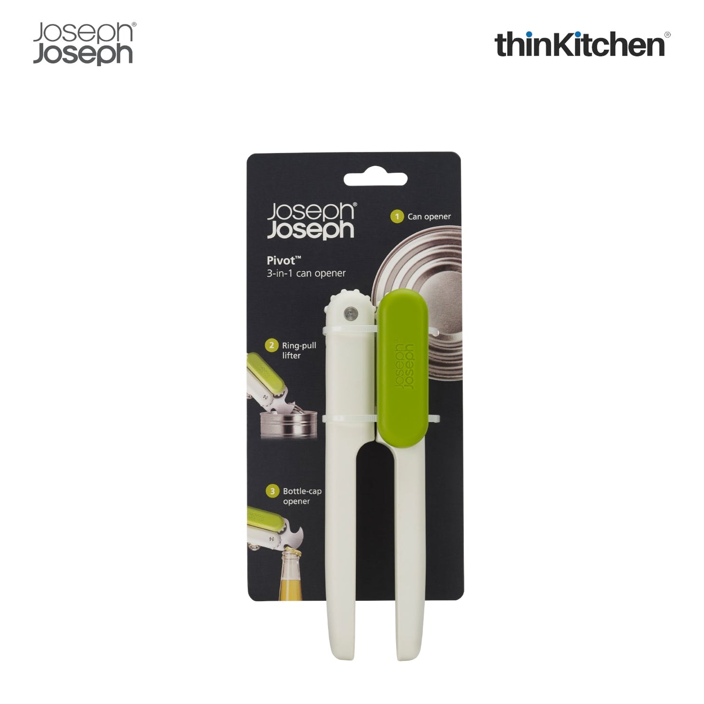 thinKitchen™ Joseph Joseph Pivot 3-in-1 Can Opener - White