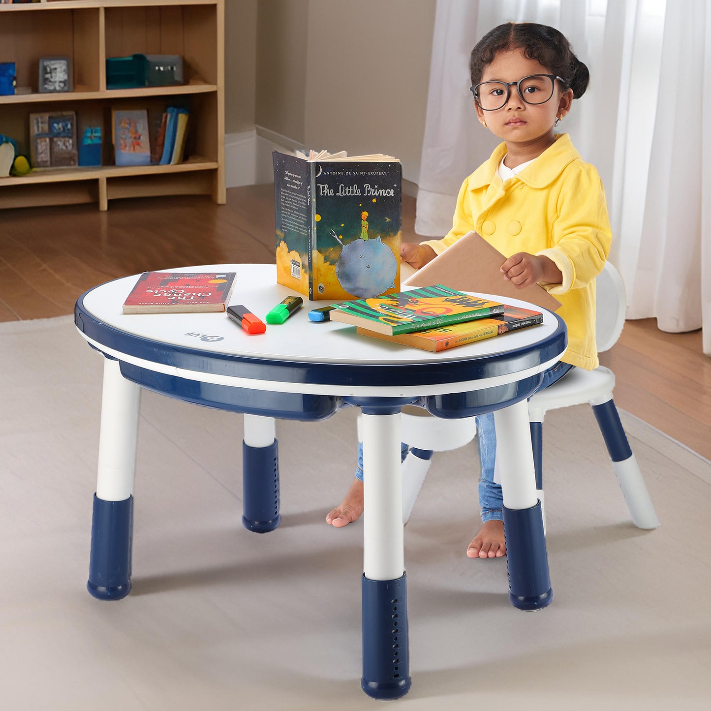 OPlus Blocks cum Sensory Table with chair - Blue color
