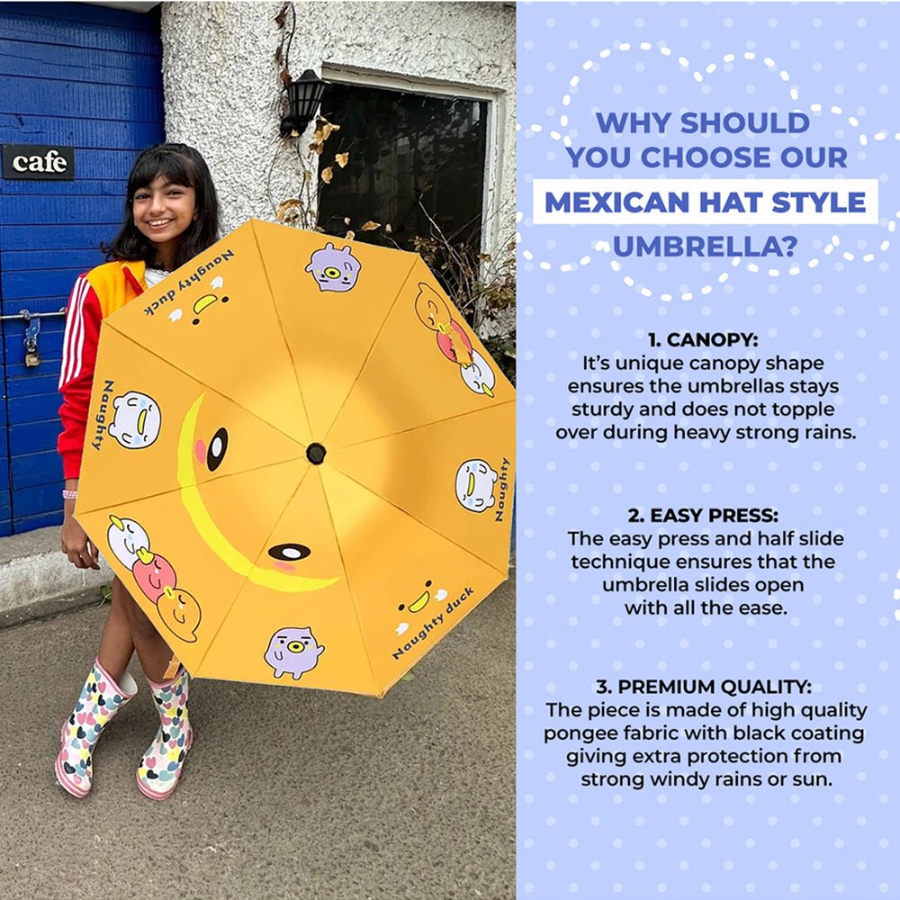 Little Surprise Box 3 Ducklings theme, Unique Spanish Patio Style Kids Umbrella, 3-6years,Orange
