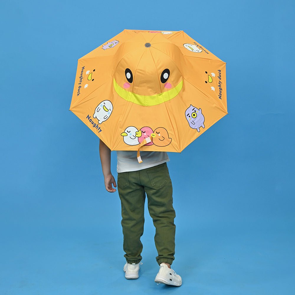 Little Surprise Box 3 Ducklings theme, Unique Spanish Patio Style Kids Umbrella, 3-6years,Orange
