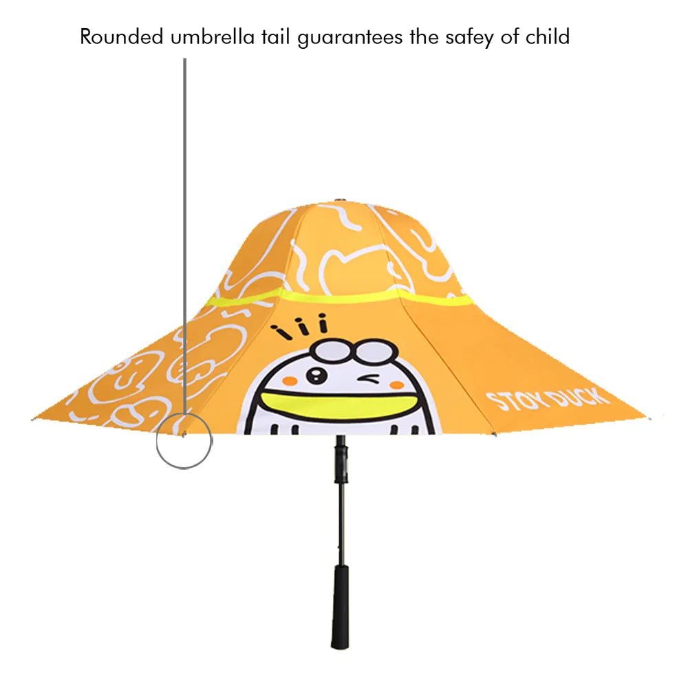 Little Surprise Box 3 Ducklings theme, Unique Spanish Patio Style Kids Umbrella, 3-6years,Orange