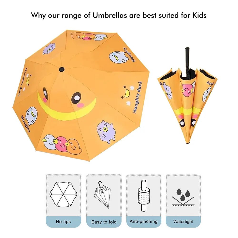 Little Surprise Box 3 Ducklings theme, Unique Spanish Patio Style Kids Umbrella, 3-6years,Orange