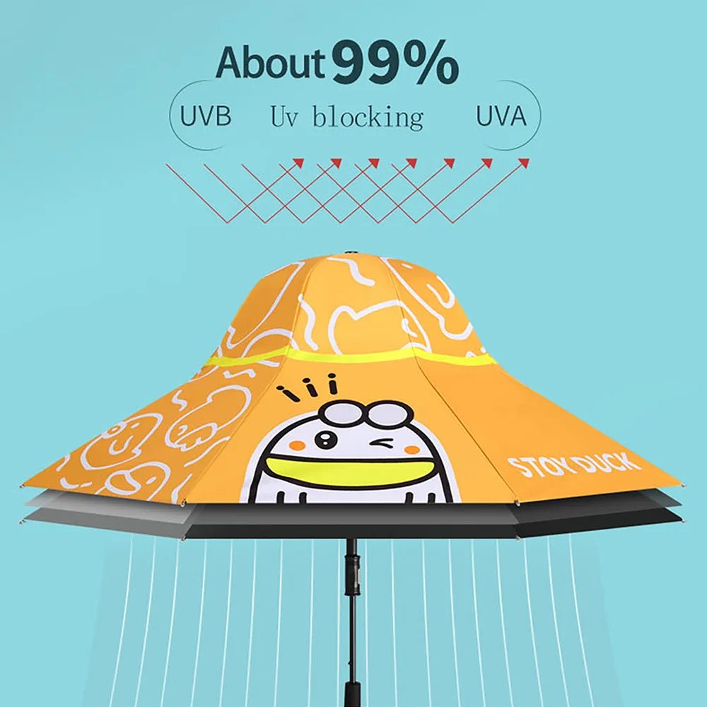 Little Surprise Box 3 Ducklings theme, Unique Spanish Patio Style Kids Umbrella, 3-6years,Orange