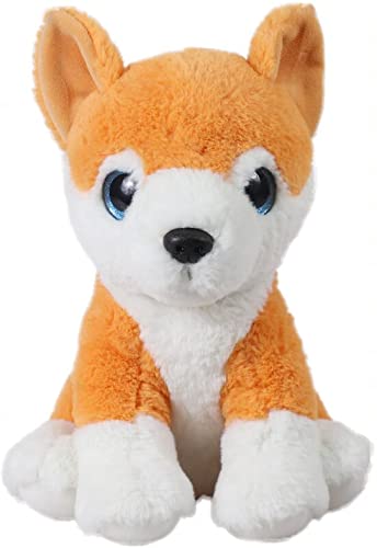 Mirada 25cm Husky Dog with Glitter Eyes - Orange