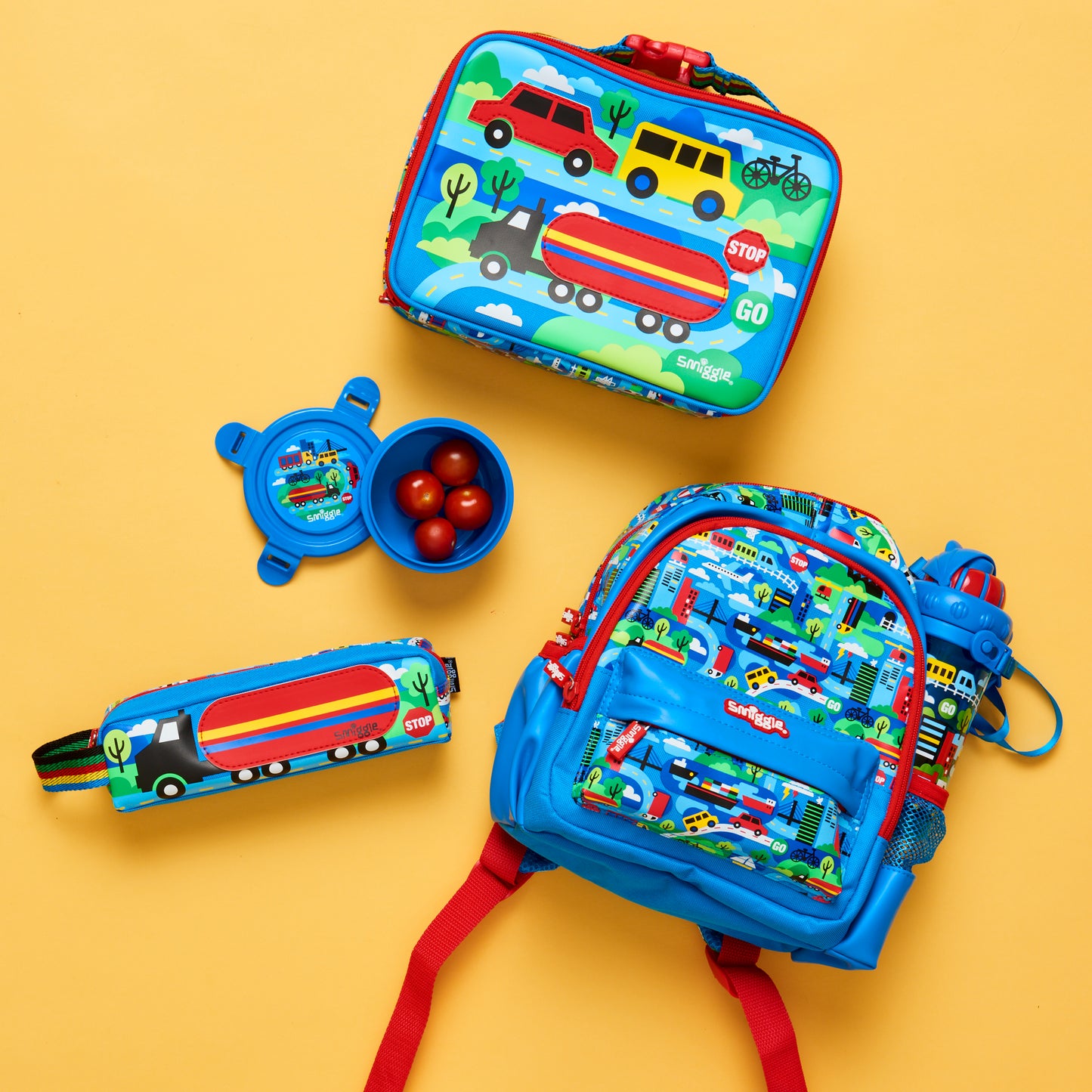 Smiggle Round About Teeny Tiny Bottle With Strap, Blue, 3Y+