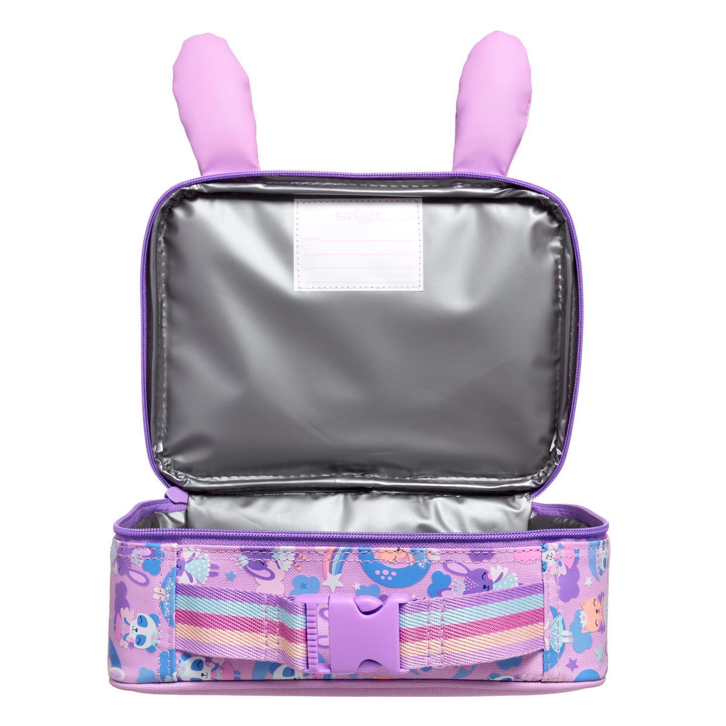 Smiggle Round About Teeny Tiny Square Lunch Box, Lilac, 3Y+