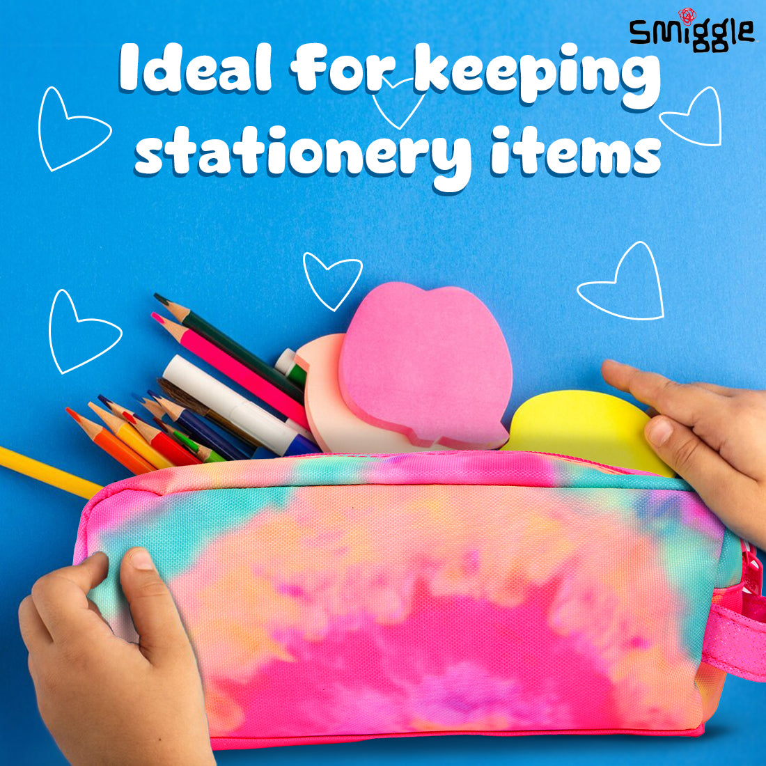 Smiggle Vivid Essential Pencil Case Pink, 3Y+