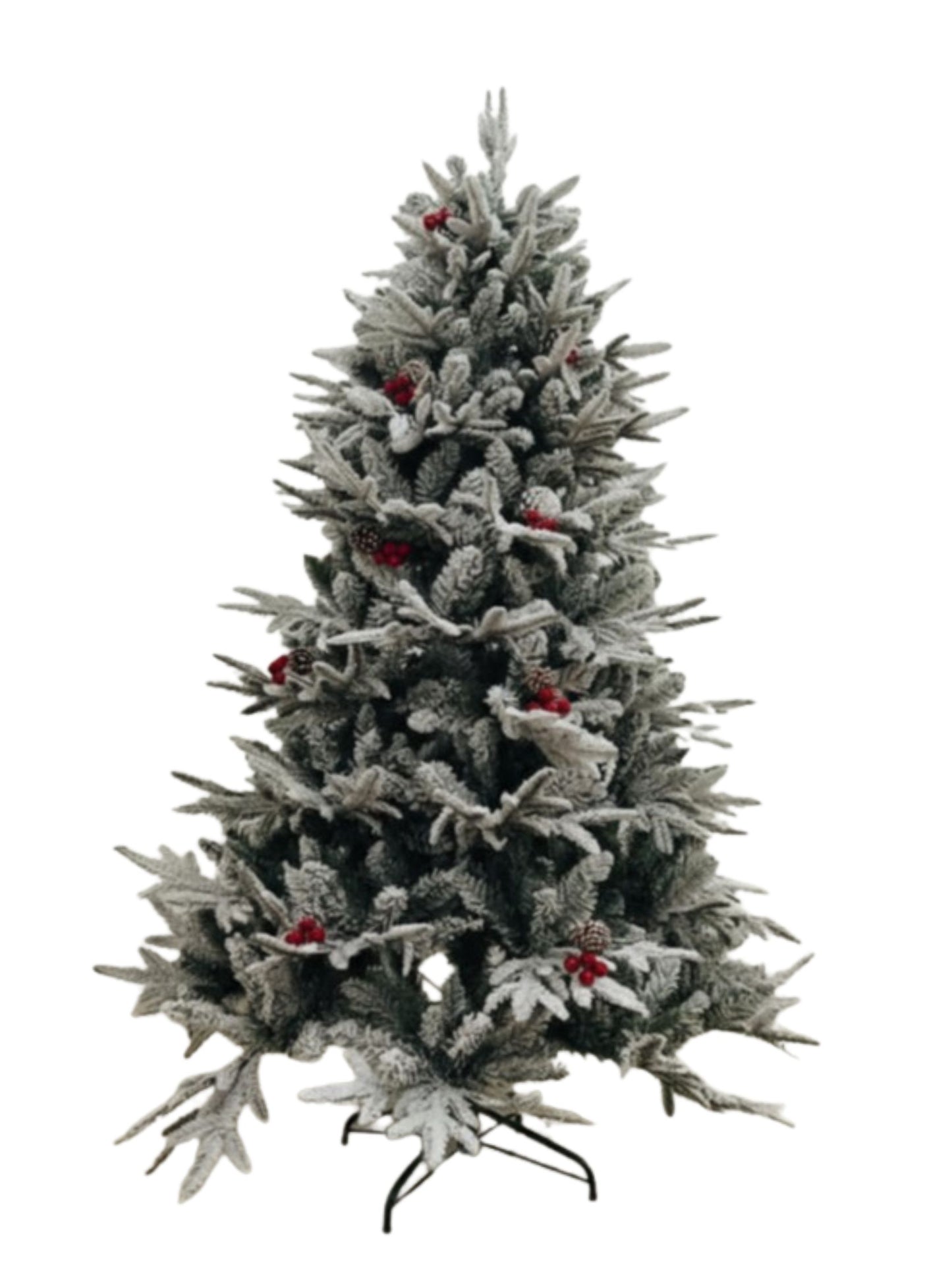 SWEN 6 feet NIVA christmas tree with red cherries, pine cones and frosting