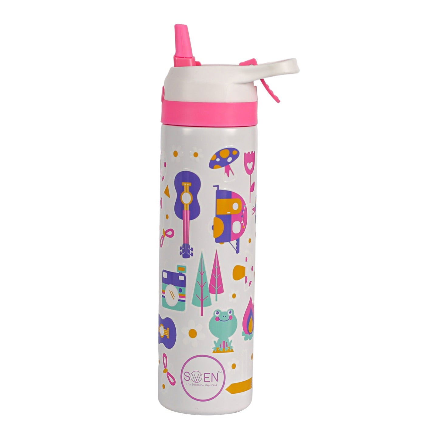 Insulated Stainless Steel Mist Bottle, Pink and White Color | 540 Ml