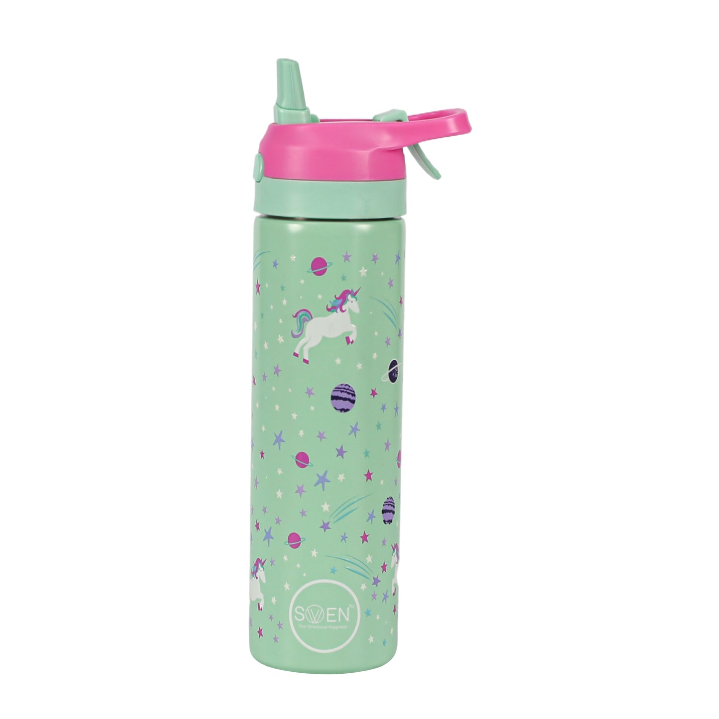 Insulated Stainless Steel Unicorn Theme Mist Bottle, Sea Green Color | 540 Ml