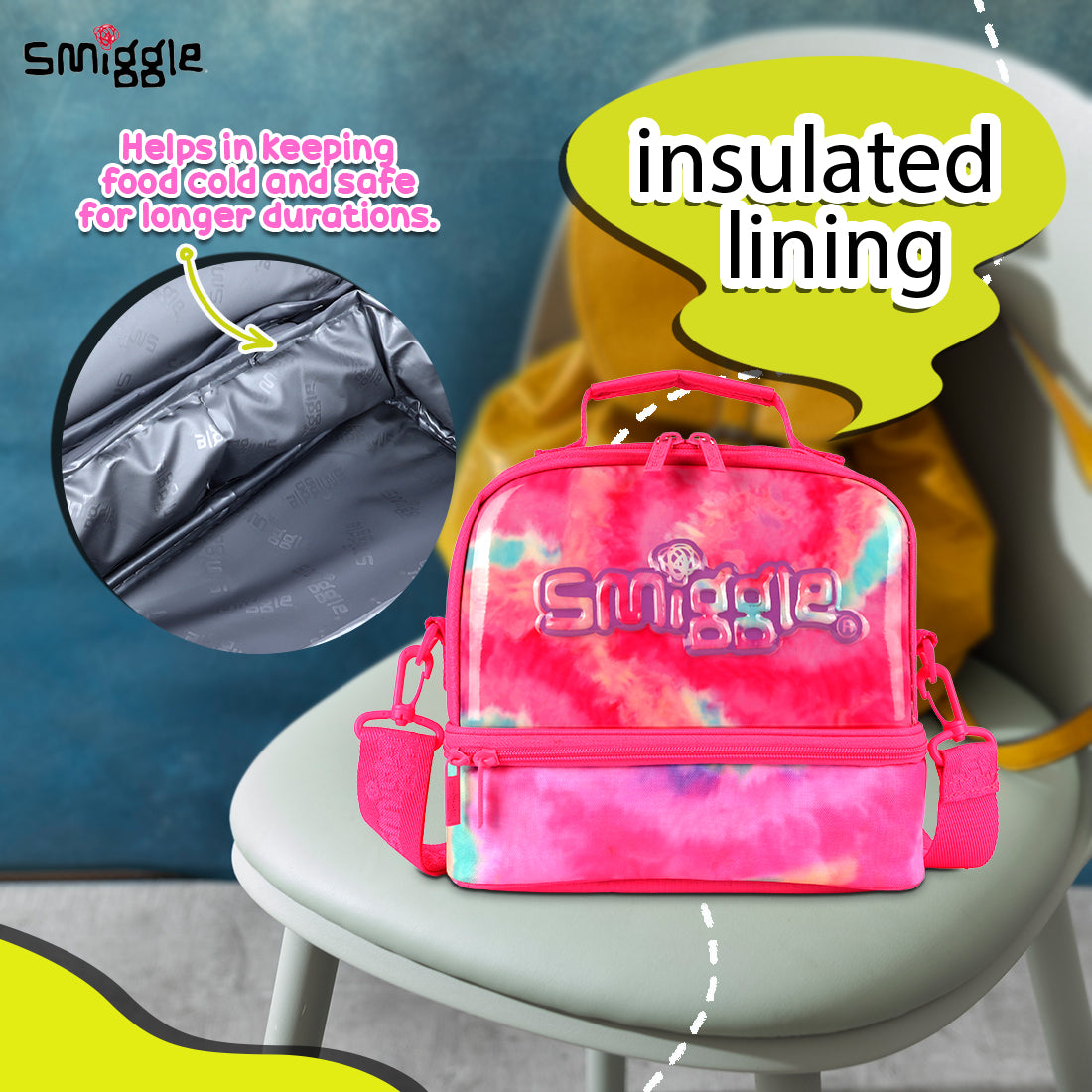 Smiggle Vivid Hardtop Lunchbox Pink, 3Y+