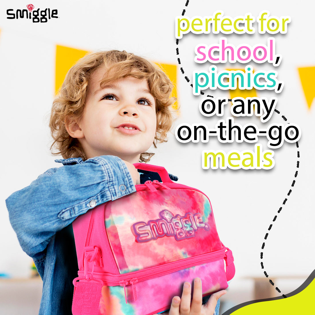 Smiggle Vivid Hardtop Lunchbox Pink, 3Y+