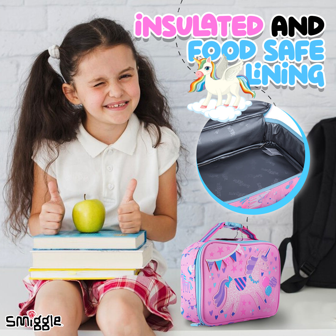 Smiggle Glide Teeny Tiny Square Lunchbox Pink, 3Y+