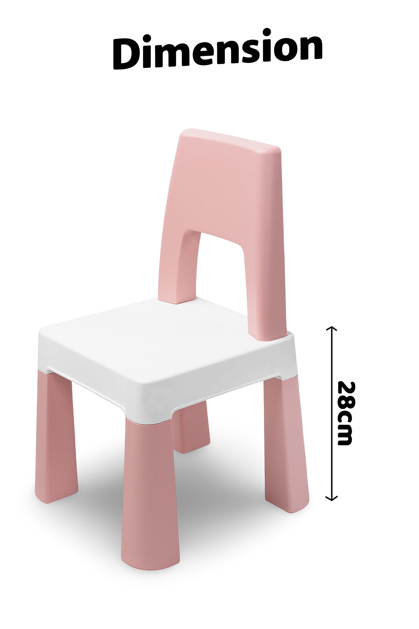 OPlus Learning Chair for Kids - Pastel pink and white