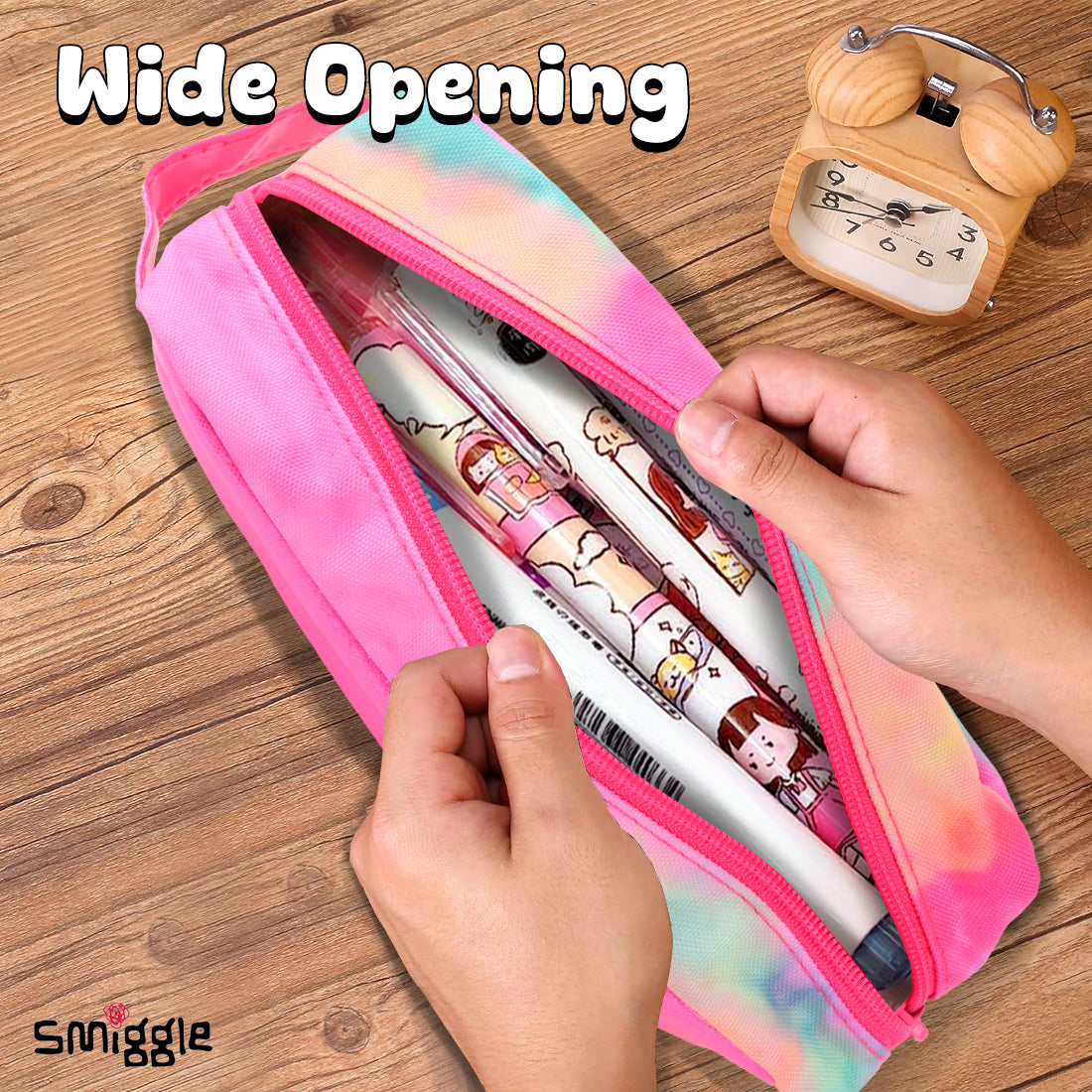 Smiggle Vivid Essential Pencil Case Pink, 3Y+