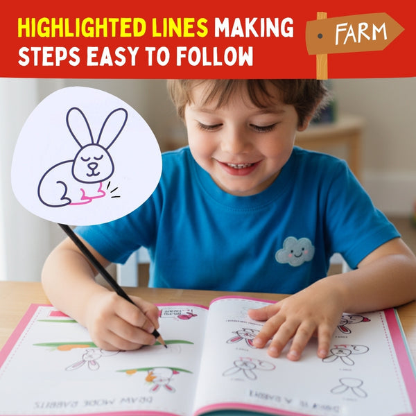 PEPPLAY STEP BY STEP DRAWING BOOK - CUTE FARM ANIMAL