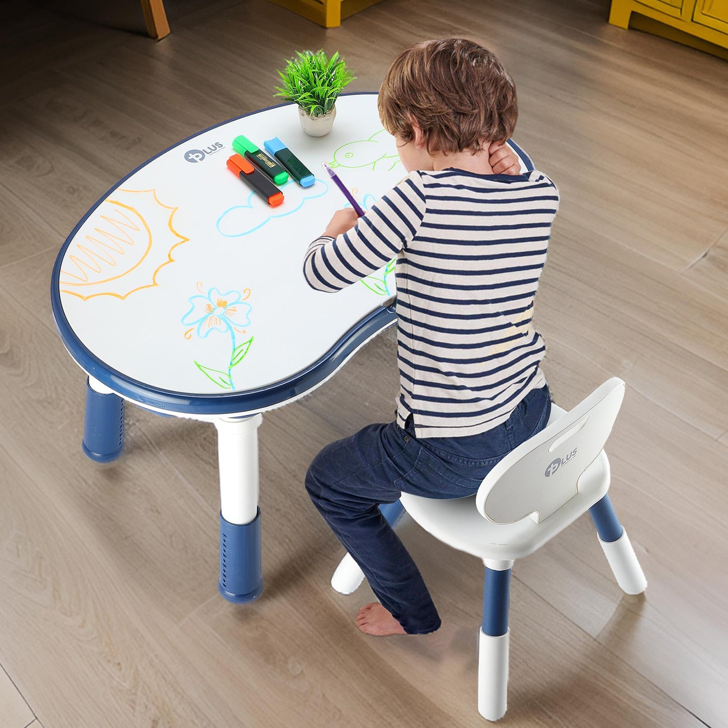 OPlus Blocks cum Sensory Table with chair - Blue color