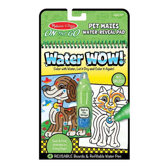Water Wow! Pet Mazes - Reusable Water-Reveal Colouring Activity Pad