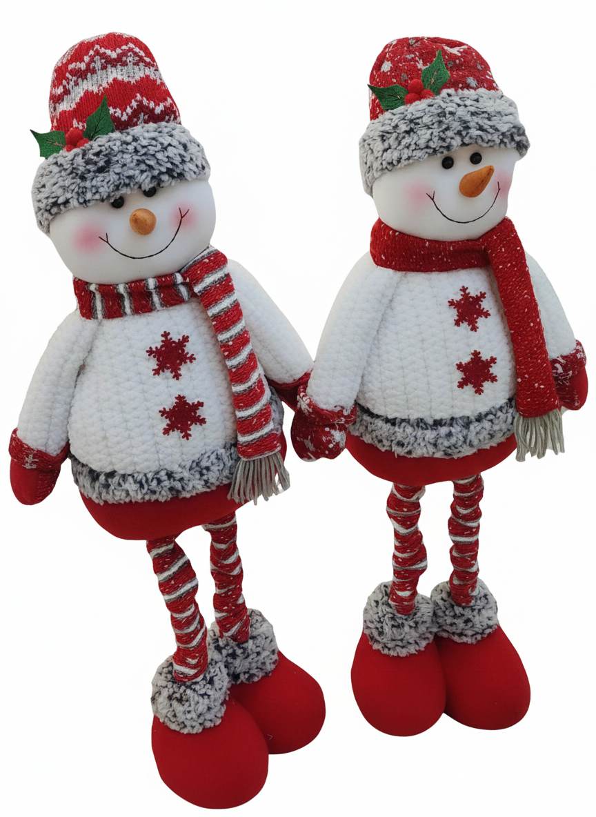 ALORA, Pack of 2 Cozy Plush Snowman Figures by SWEN
