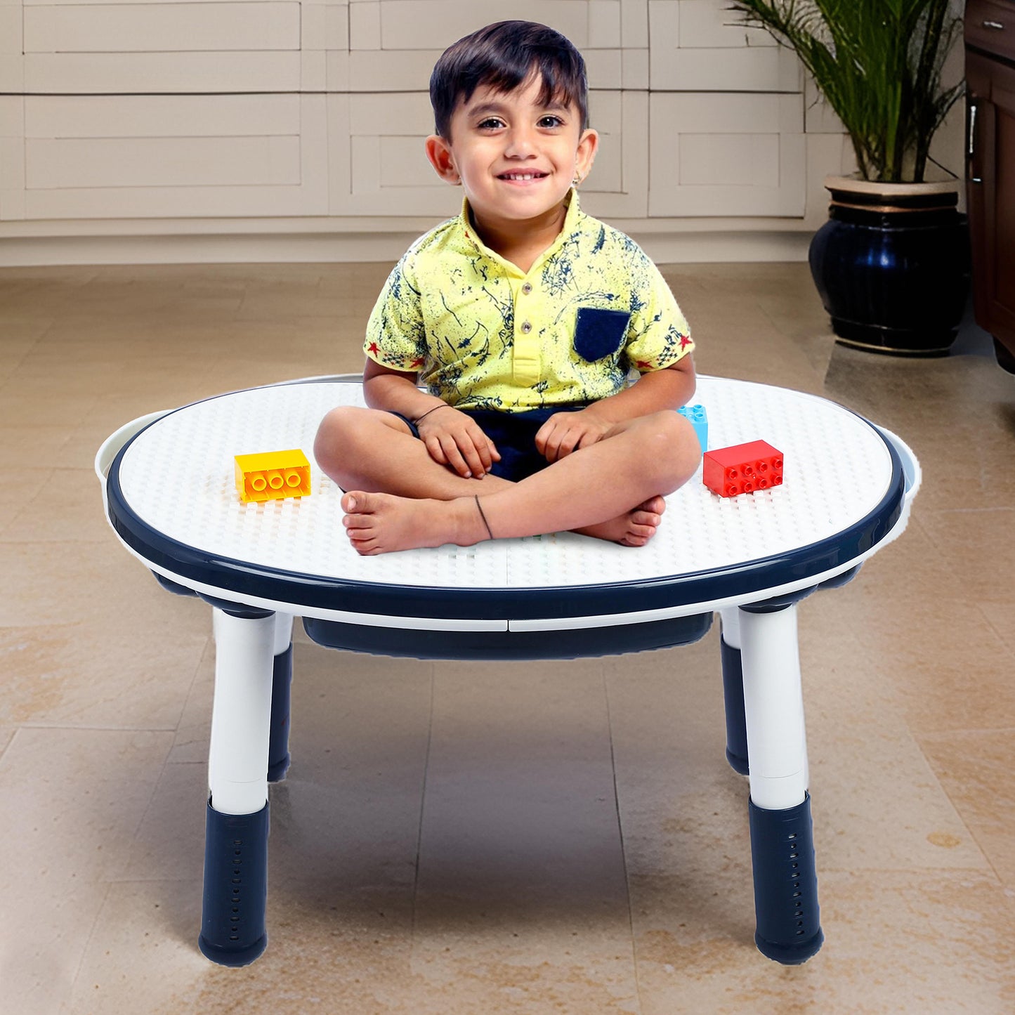 OPlus Blocks cum Sensory Table with chair - Blue color
