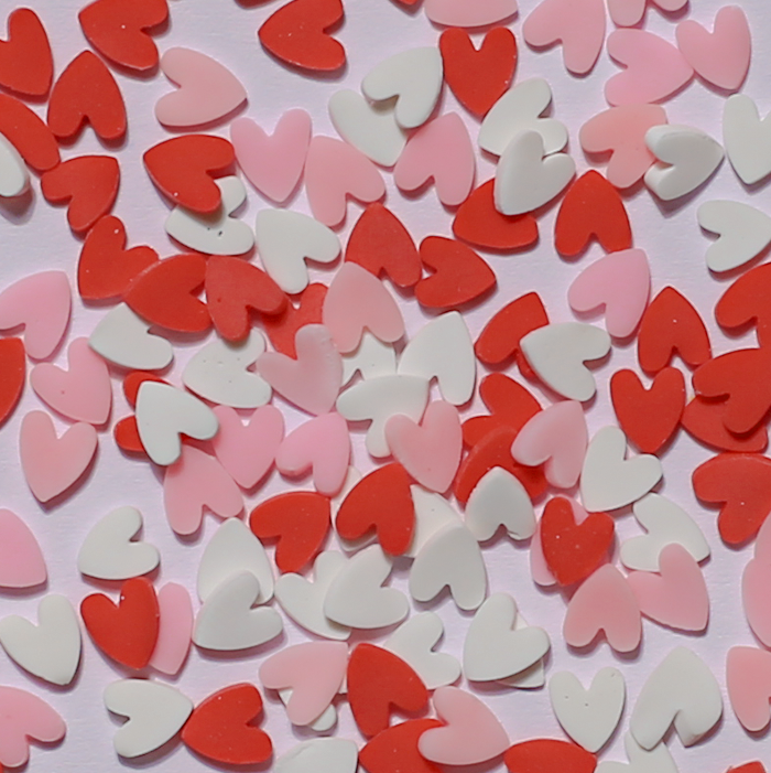Stikeeze Shaped Confetti | Three Coloured Hearts | 3 gms | For Crafts, Slime & Resin Art