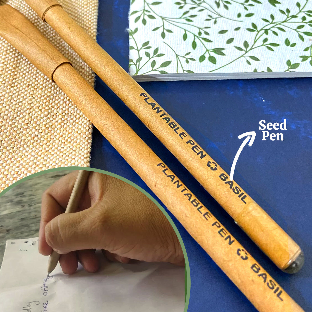 Plantable Stationery - Seed Diary, Seed Pens & Pencils in Zipper Pouch