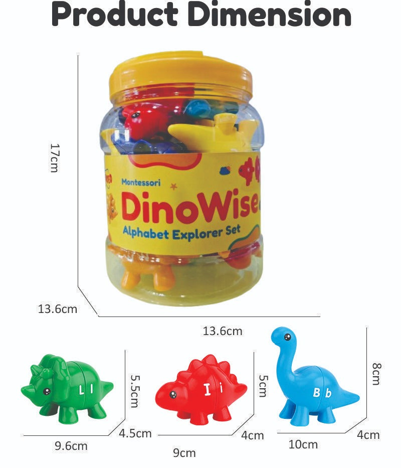 Dino Wise Montessori Alphabet Explorer Set (26 Pcs)-Motor Skills-Open Ended-Toycra