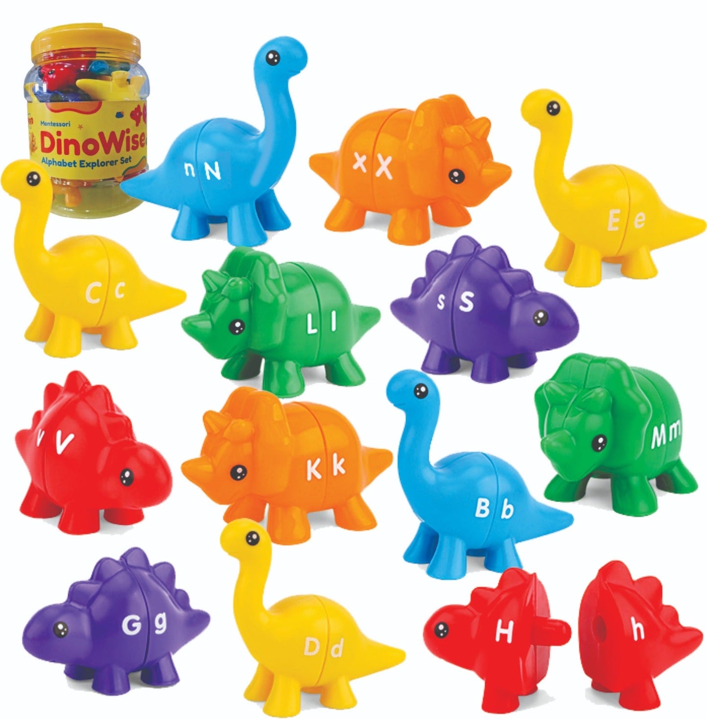 Dino Wise Montessori Alphabet Explorer Set (26 Pcs)-Motor Skills-Open Ended-Toycra