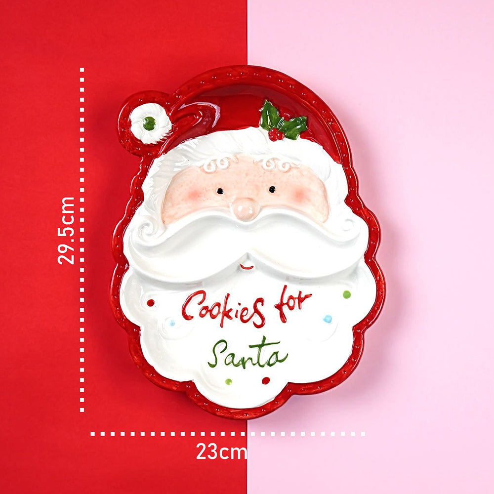 Cookies for santa christmas serving ceramic plate
