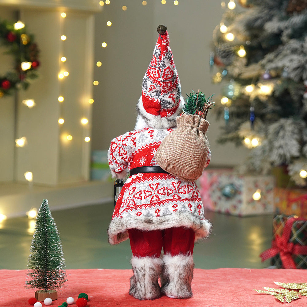 18 inches Red & White Snowflakes Santa , Christmas Home and Table Décor