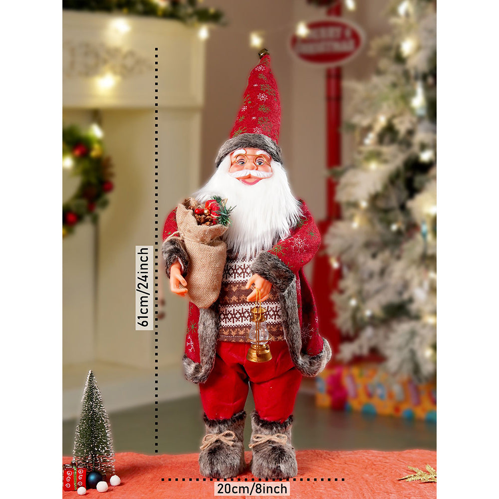 24 inches/2feet Red dark brown cardigan Dot Cardigan Santa,Christmas Home and Table Décor