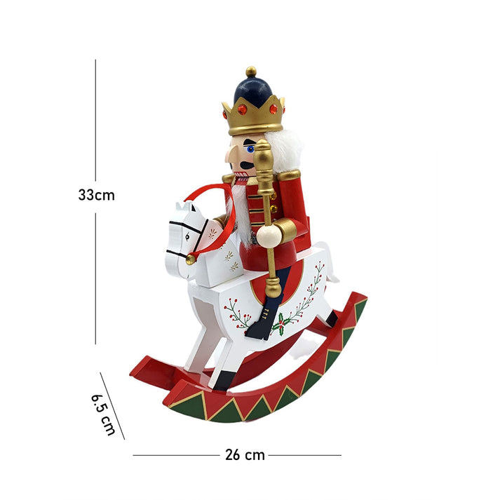 Little Surprise Box,Red wooden rocking horse Christmas Home and table décor