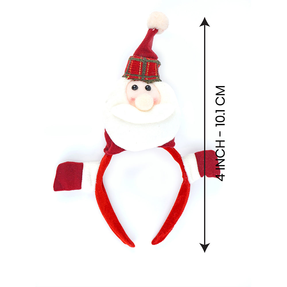 2pcs 3d Santa Christmas Hairband and Snowman Wrist Band Combo set for Kids and Adults (Free Size)