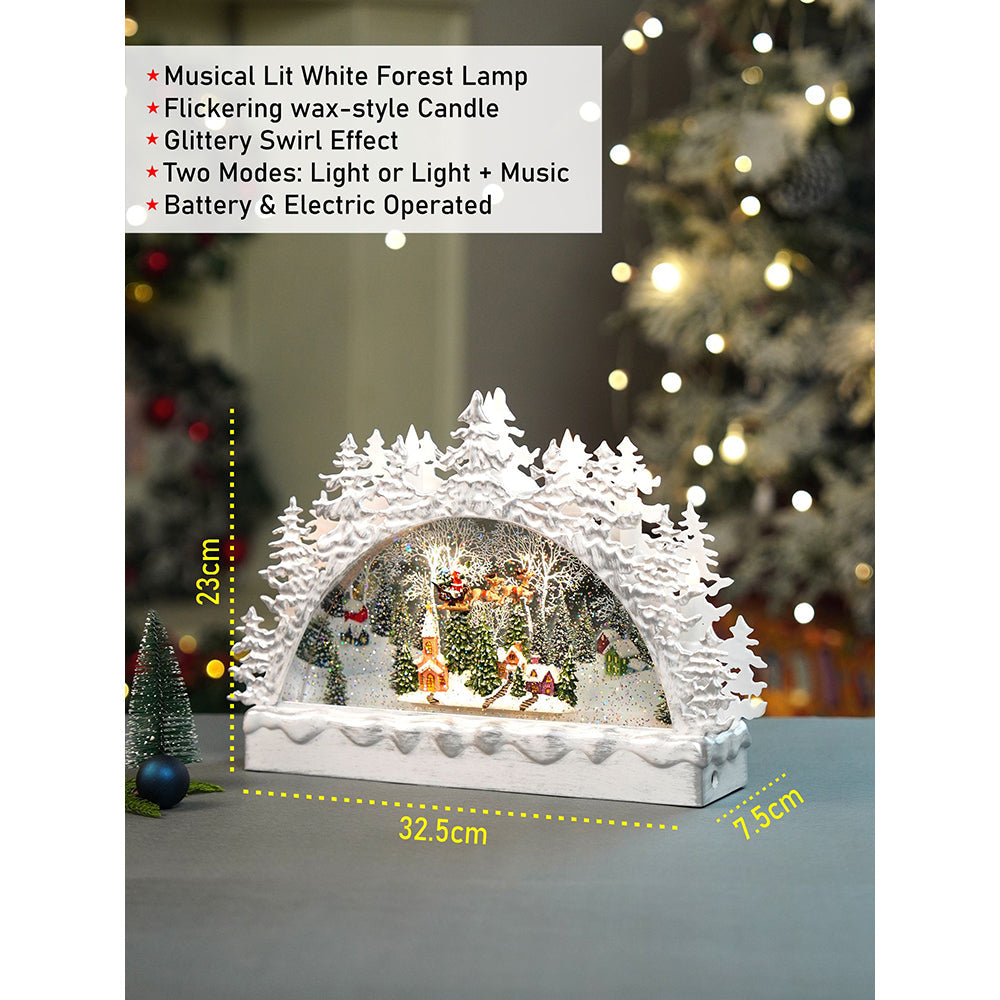 Snow mountain Village with Musical Glitter Water & Lights, Christmas Home Décor