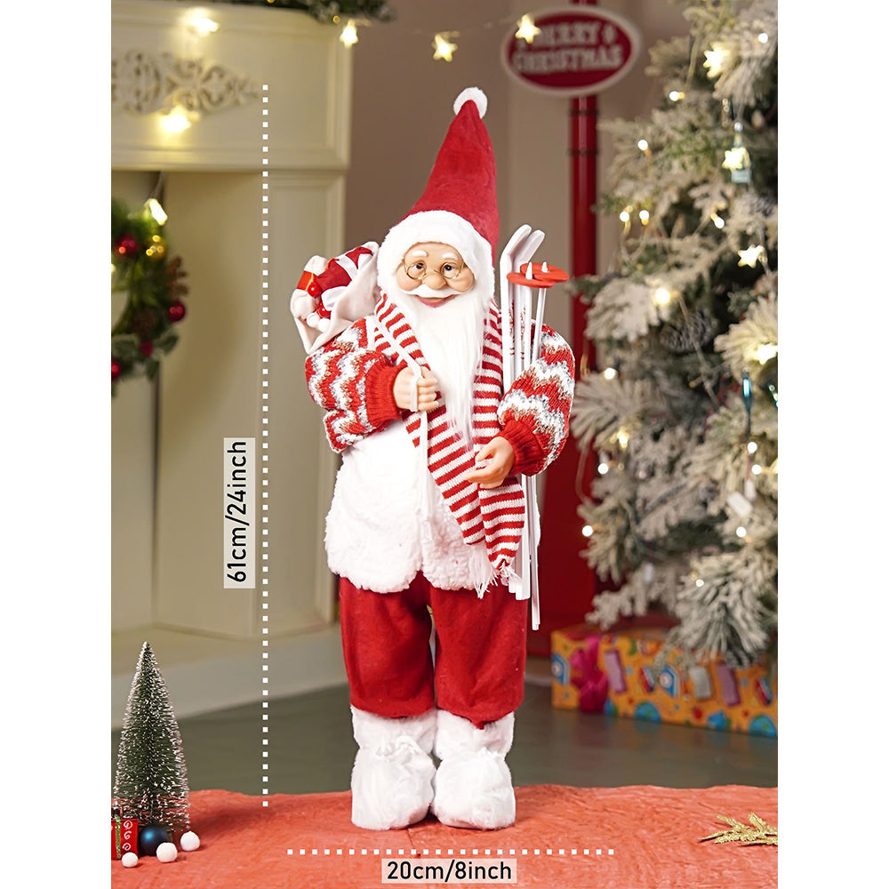 24 inches/2feet Winter Ski Ready Santa ,Christmas Home and Table Décor