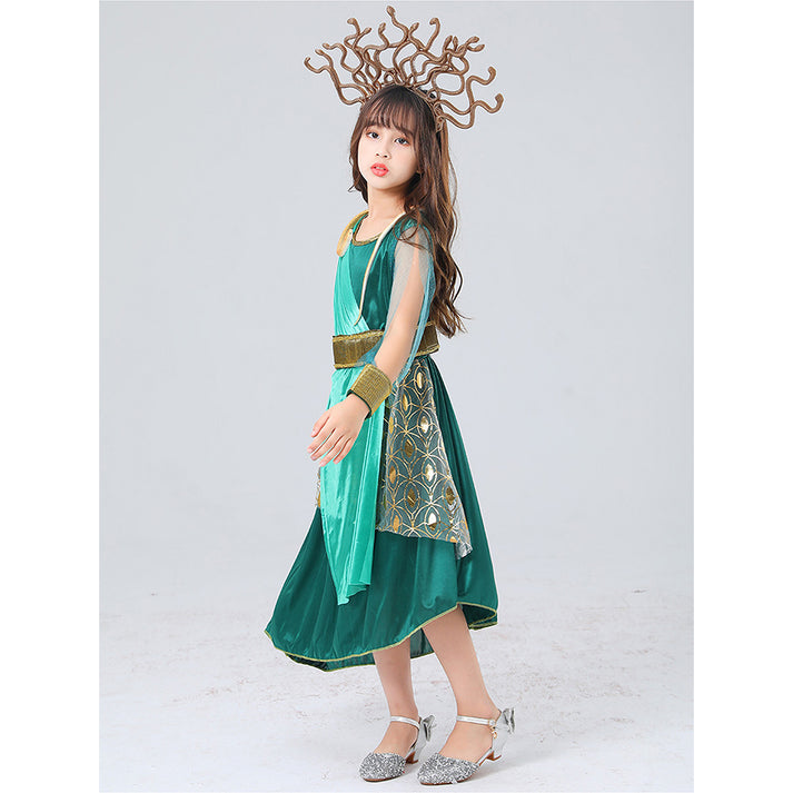Little Surprise Box,Forest Snake Queen Kids Halloween Costume Dress Up-7-8Y