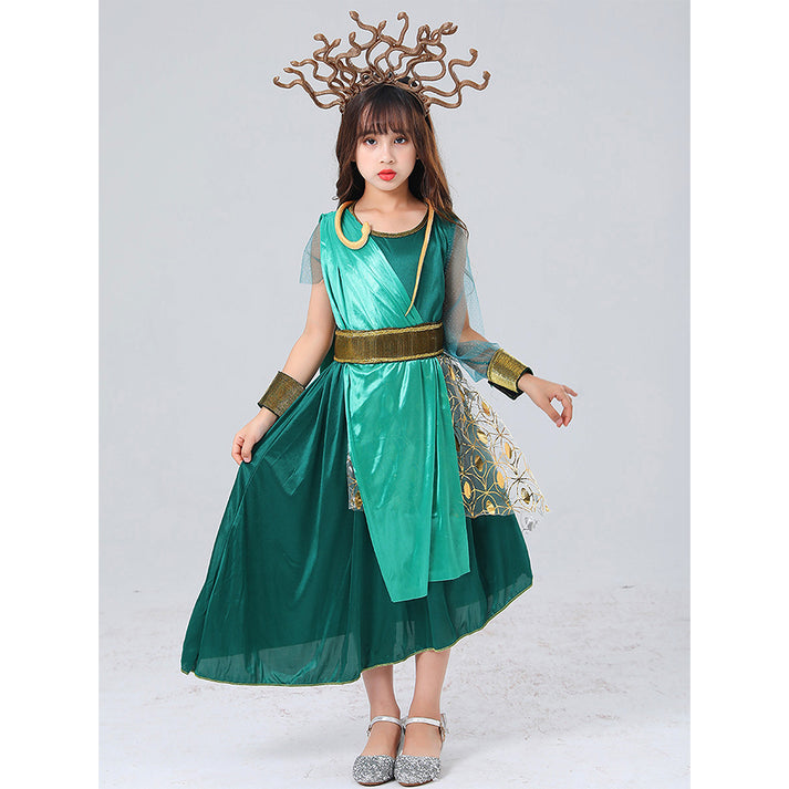 Little Surprise Box,Forest Snake Queen Kids Halloween Costume Dress Up-7-8Y