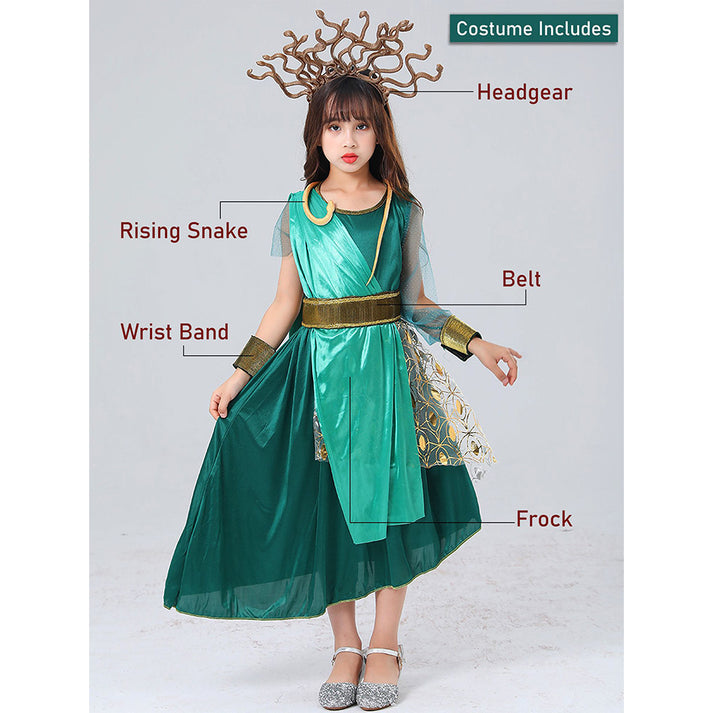 Little Surprise Box,Forest Snake Queen Kids Halloween Costume Dress Up-7-8Y