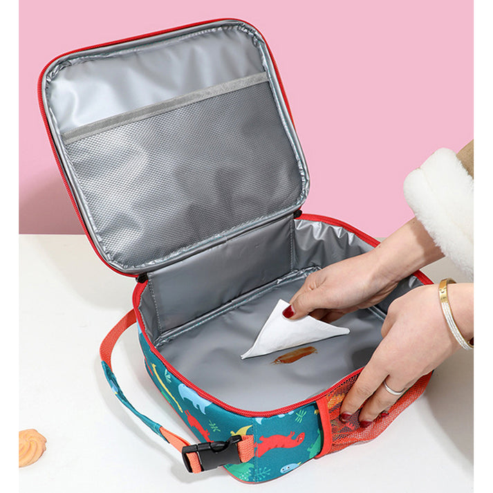 Little Surprise Box, 2 pcs Dino LunchBag & Stainless Steel 3 section Lunch box for Kids