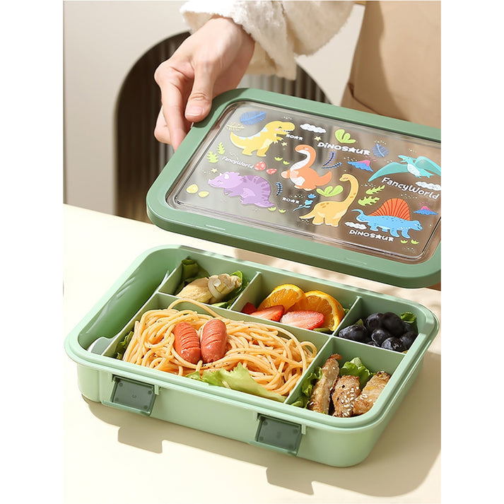 Little Surprise Box, 2 pcs Dino Lunchbag & 5 section Lunch box for Kids