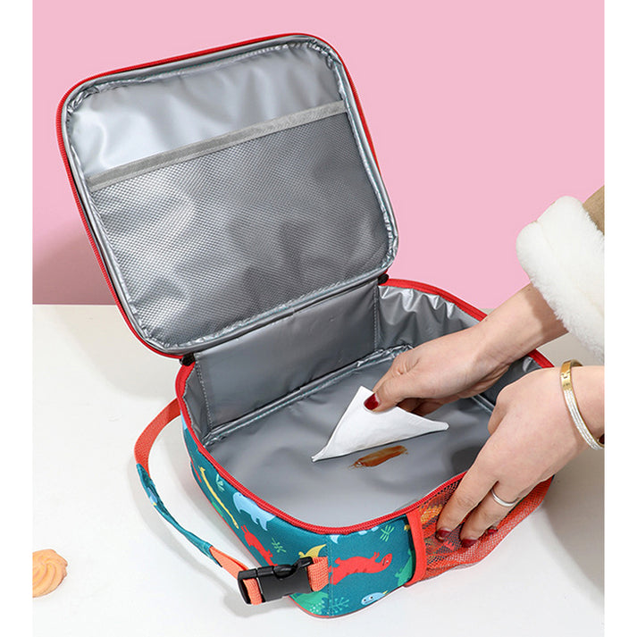 Little Surprise Box, 2 pcs Dino Lunchbag & 5 section Lunch box for Kids
