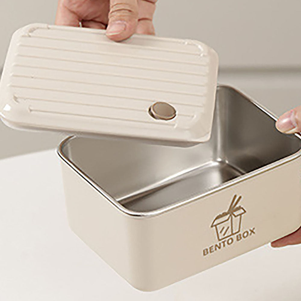Little Surprise Box, Cream2pcs Bento Stainless Steel Lunch Box Container set with insulated Matching lunch Bag for Kids & Adults