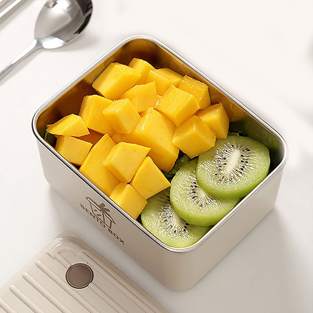 Little Surprise Box, Cream2pcs Bento Stainless Steel Lunch Box Container set with insulated Matching lunch Bag for Kids & Adults