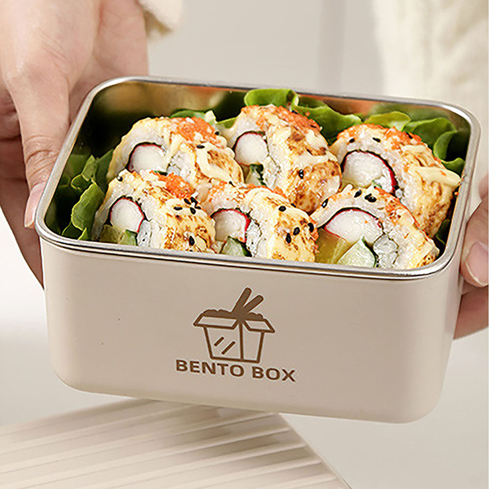 Little Surprise Box, Cream2pcs Bento Stainless Steel Lunch Box Container set with insulated Matching lunch Bag for Kids & Adults