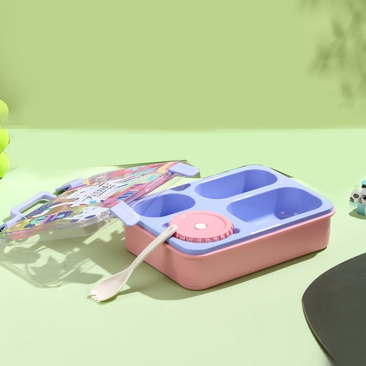 Little Surprise Box, Purple Meow Compact Tiffin Lunch Box for Kids