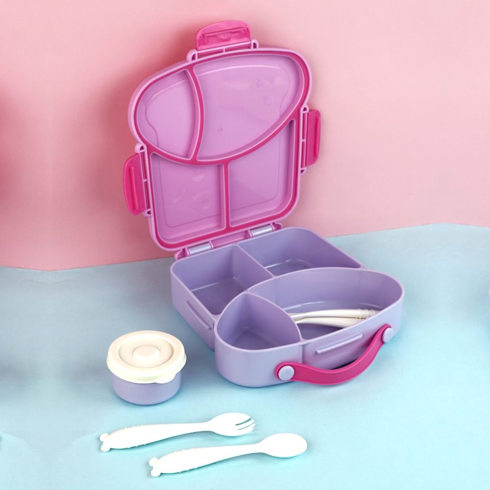 Little Surprise Box, Purple Bread slice Fun themed Kids Lunch Box/Tiffin